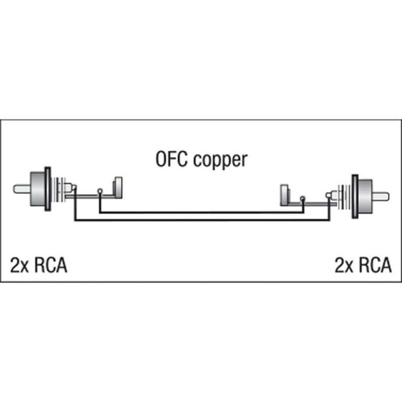 2 RCA male L/R to 2 RCA male L/R OFC 6m