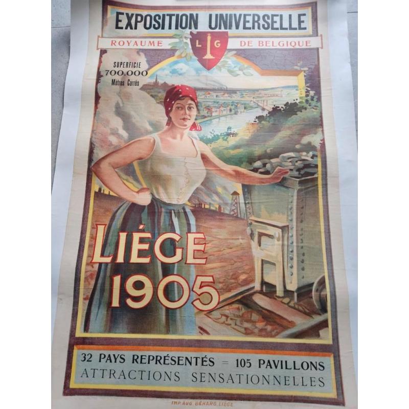Originele affiche Luik Liege wereldtentoonstelling 1905
