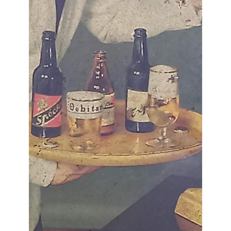 Zeldzaam metalen reclamebord Bière de Luxe 1960