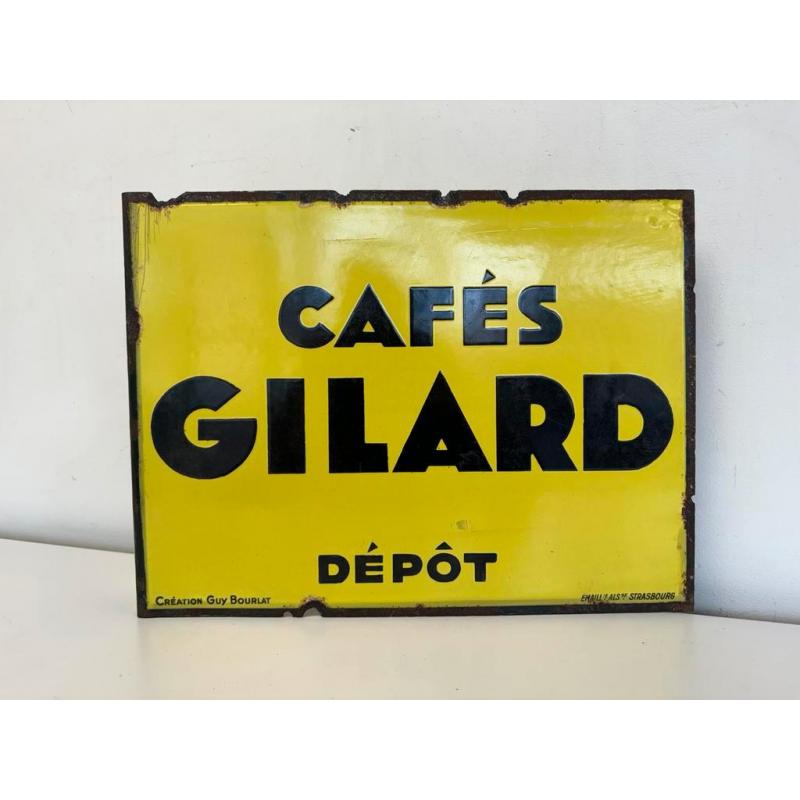 Cafes Gilard emaille reclame bordje