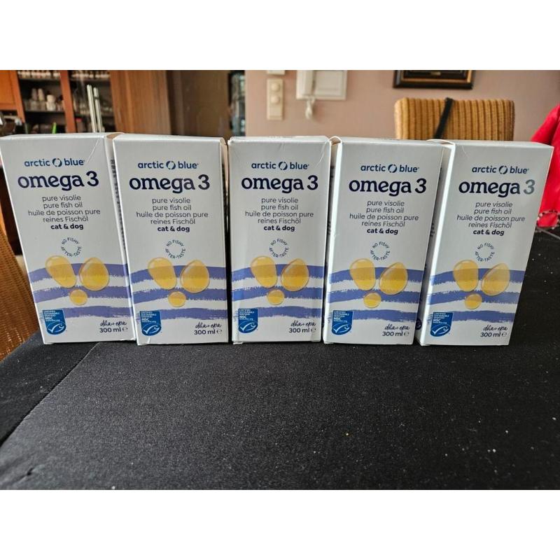 Omega 3 voor honden en katten (nieuw) 5 flessen